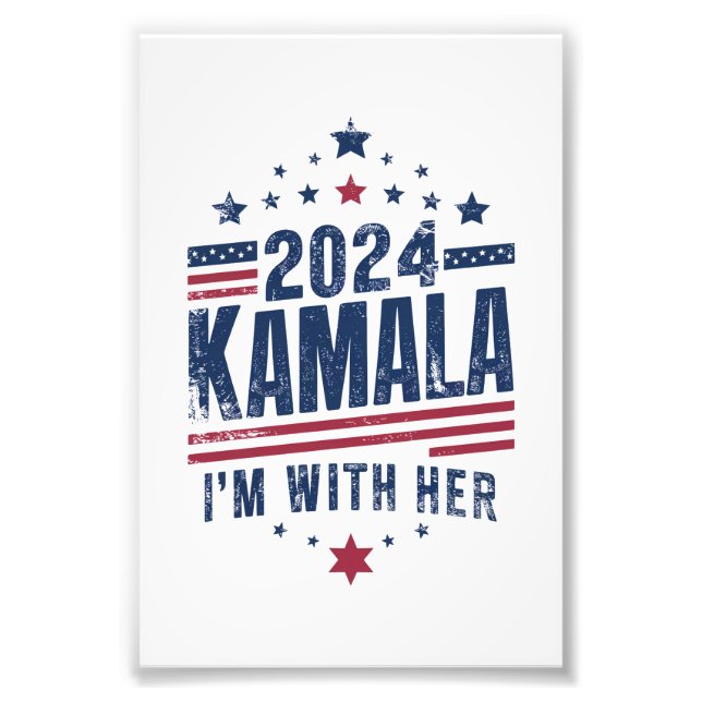 Ich bin mit ihrer Kamala-Abstimmung für 2024 Kamal Fotodruck (Vorne)
