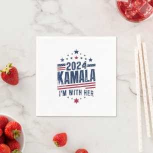 Ich bin mit ihrer Kamala-Abstimmung für 2024 Kamal Serviette