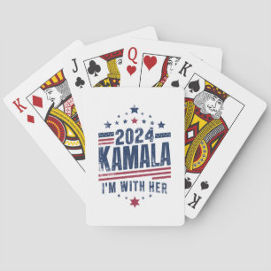 Ich bin mit ihrer Kamala-Abstimmung für 2024 Kamal Spielkarten