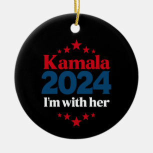 Ich bin mit ihrer Kamala-Abstimmung für den Präsid Keramik Ornament