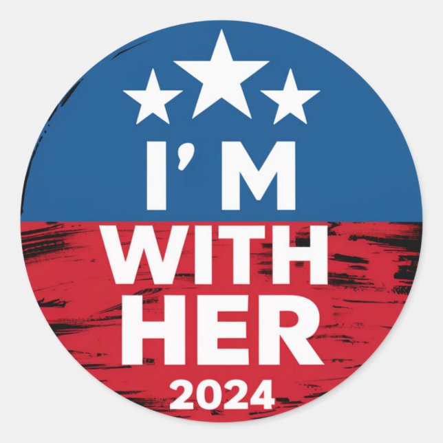 Ich bin mit ihrer Kamala-Abstimmung für den Präsid Runder Aufkleber (Vorderseite)