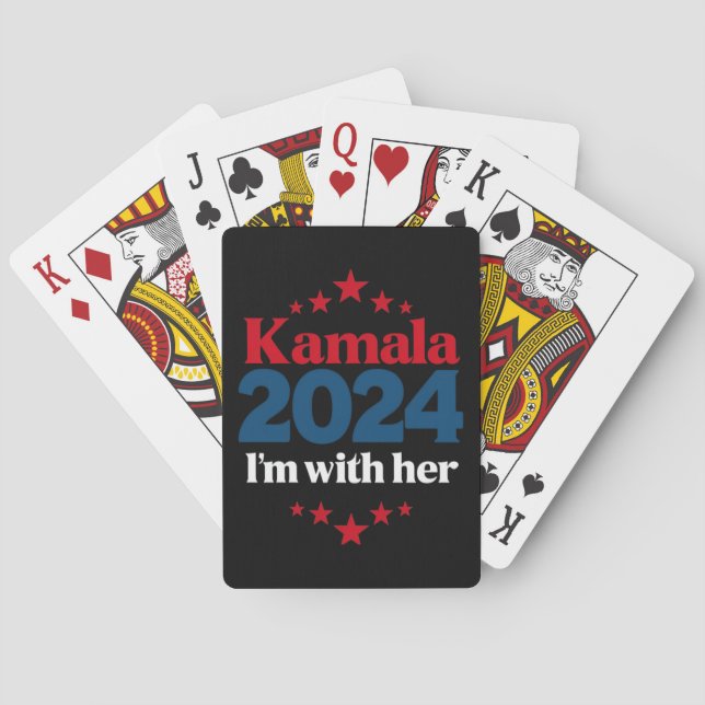Ich bin mit ihrer Kamala-Abstimmung für den Präsid Spielkarten (Rückseite)