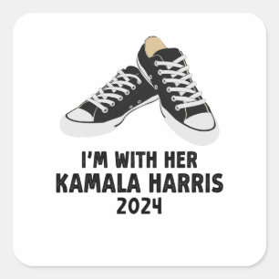 Ich bin mit ihrer Kamala Harris Unterstützung Kama Quadratischer Aufkleber