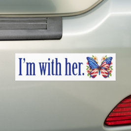 Ich bin mit ihrer Niedlichen Kamala Harris Butterf Autoaufkleber