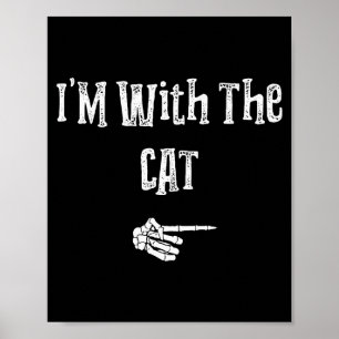 Ich bin mit Katzen-Halloween-Kostüm Lustige Paare  Poster