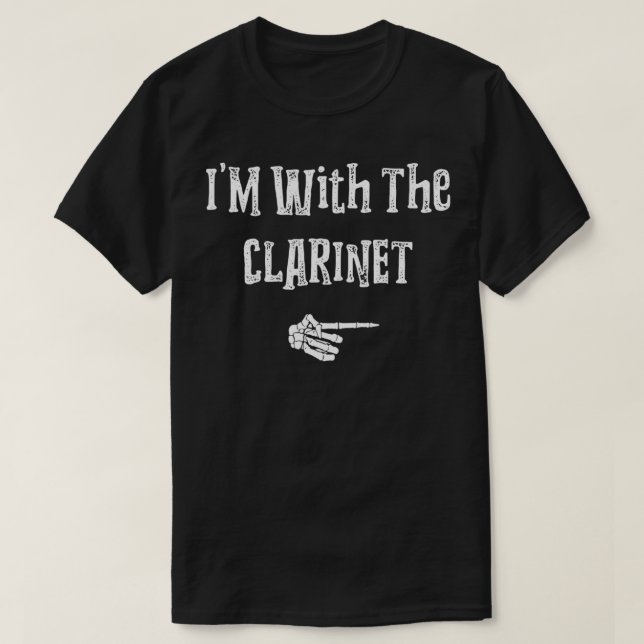 Ich bin mit Klarinette Halloween-Kostüm lustige Pa T-Shirt (Design vorne)