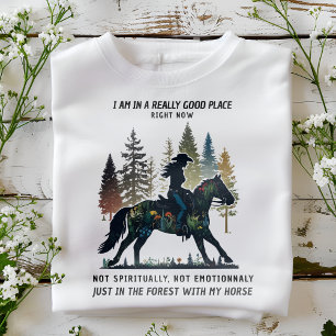 Ich bin mit meinem Pferd im Wald Pferdeliebhaber T-Shirt