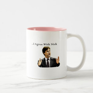 Ich bin mit Nick einverstanden Zweifarbige Tasse