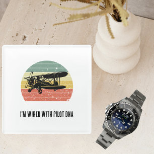 Ich bin mit Pilot-DNA verkabelt, lustiger, Vintage Glasuntersetzer