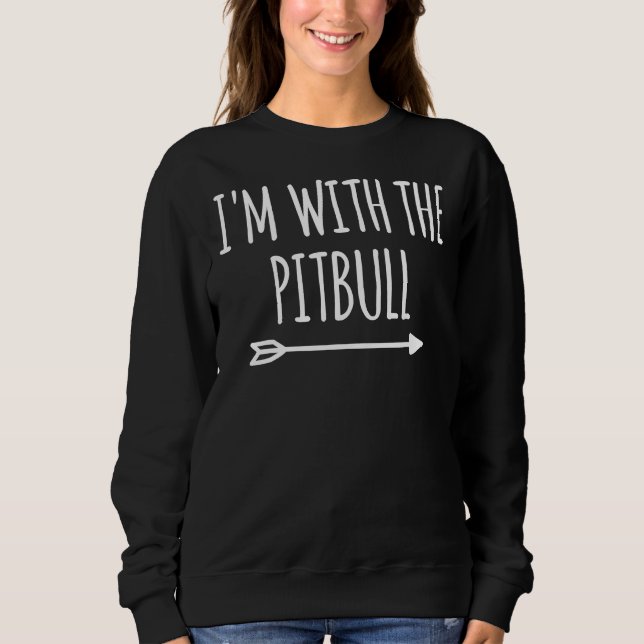 Ich bin mit Pitbull Halloween Matching Sweatshirt (Vorderseite)