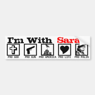 Ich bin mit Sarah! Autoaufkleber
