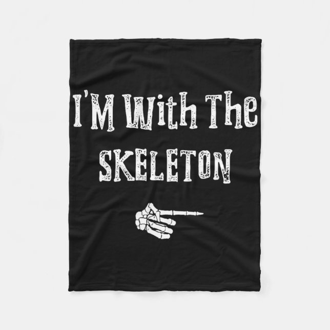 Ich bin mit Skeleton Halloween Kostüm Witzige Paar Fleecedecke (Vorderseite)
