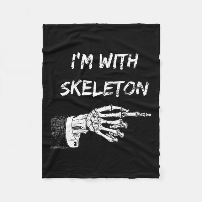 Ich bin mit Skeleton Halloween Matching Costume Sk Fleecedecke (Vorderseite)