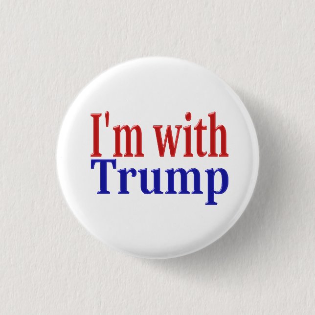 Ich bin mit Trump in rot Button (Vorderseite)