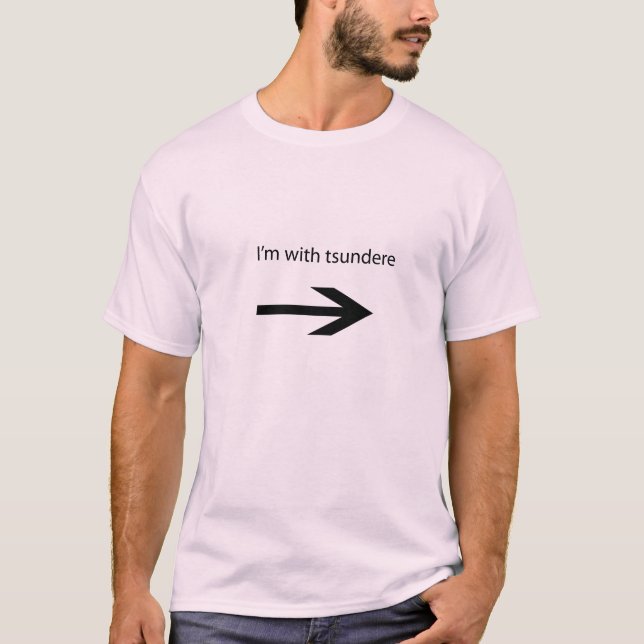 Ich bin mit Tsundere- verließ Seite T-Shirt (Vorderseite)