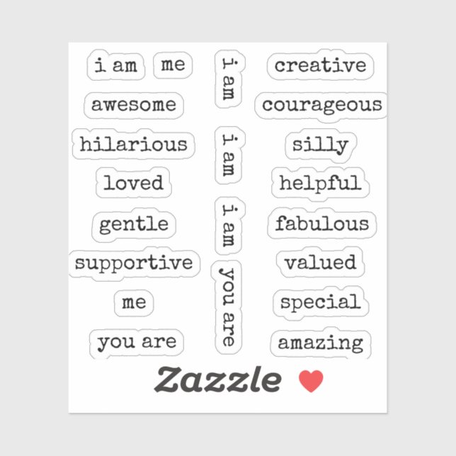 Ich bin Motivierend Affirmation Aufkleber (Blatt)