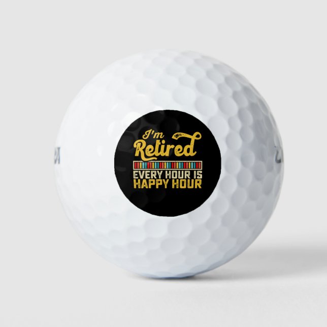 Ich bin müde, jede Stunde ist glücklich. Golfball (Vorderseite)