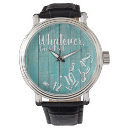 Ich bin müde Rustikal Wood Funny Retirement Blue Armbanduhr