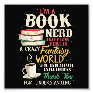 Ich bin Nerd - Buch Lover - Literatur Fotodruck
