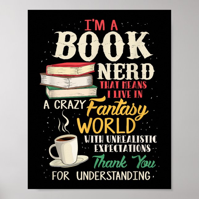 Ich bin Nerd - Buch Lover - Literatur Poster (Vorne)