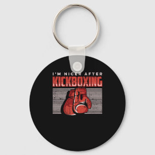Ich bin netter nach Kickboxen Kick Boxer Martial A Schlüsselanhänger