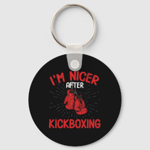 Ich bin netter nach Kickboxen Lustiger Kickboxer B Schlüsselanhänger