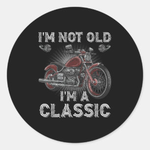 Ich bin nicht alt, ich bin ein klassischer Motorra Runder Aufkleber