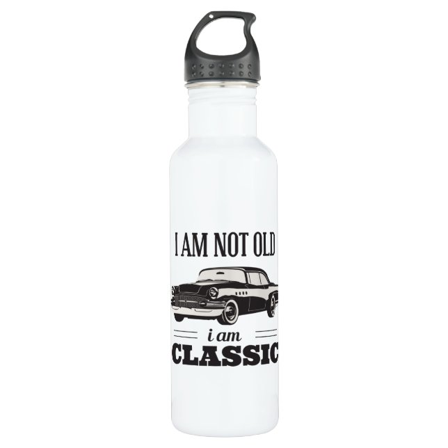 Ich bin nicht alt, ich bin klassisch edelstahlflasche (Vorderseite)