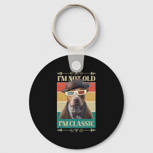 Ich bin nicht alt im klassischen Pitbull Dog Retro Schlüsselanhänger