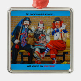 Ich bin nicht am Clownvalentag Silbernes Ornament