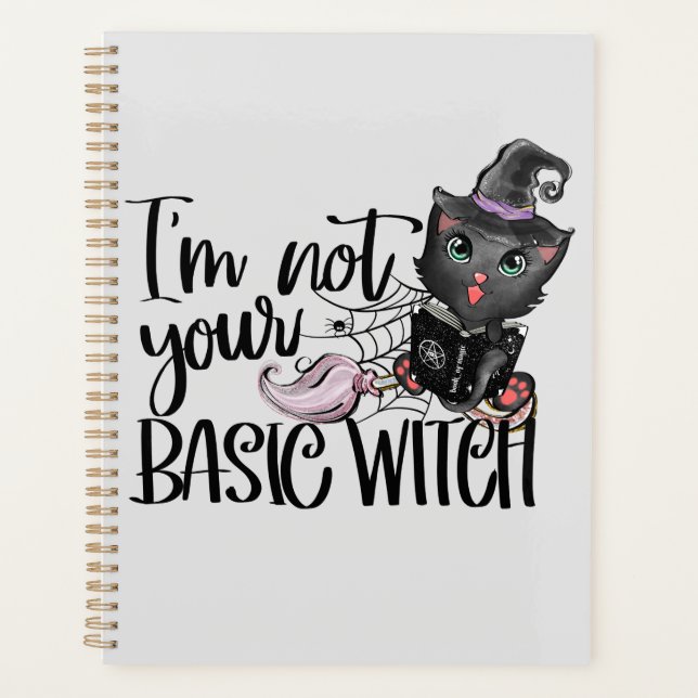 Ich bin nicht deine Grundhexe - Schwarze Katze Planer (Vorderseite)