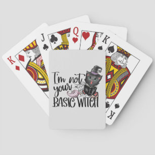 Ich bin nicht deine Grundhexe - Schwarze Katze Spielkarten