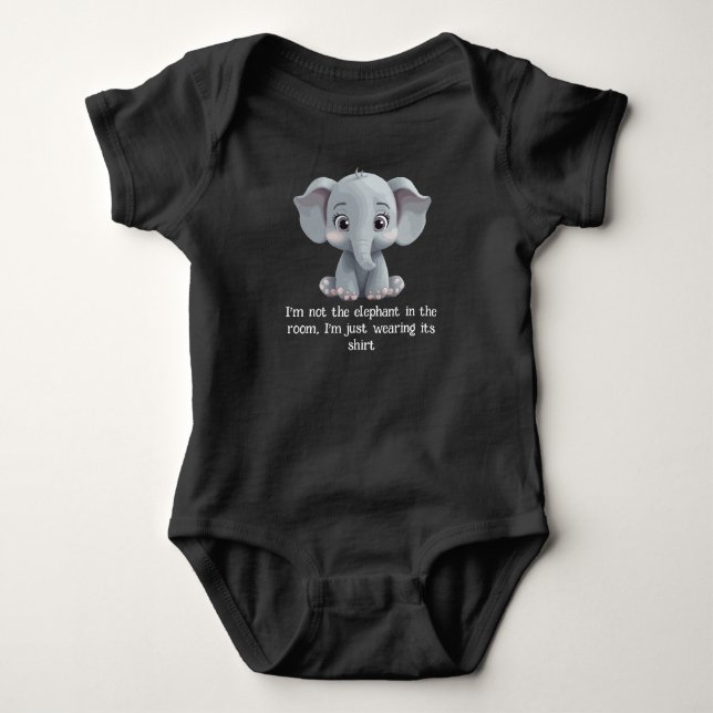 Ich bin nicht der Elefant im Zimmer Baby Strampler (Vorderseite)