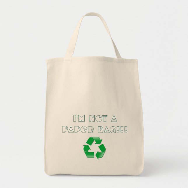 Ich bin nicht eine Papiertasche und recycle Tragetasche (Vorne)