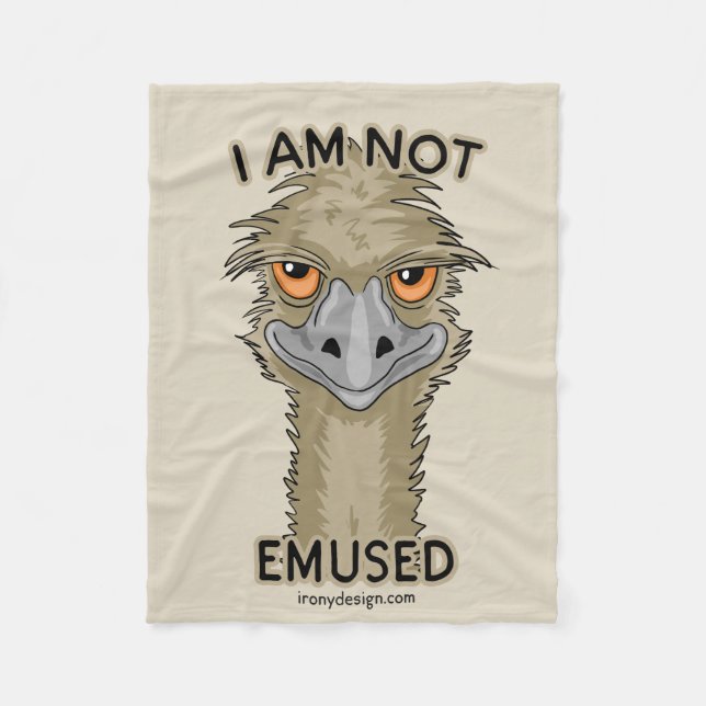 Ich bin nicht Emused lustige Beige des Fleecedecke (Vorderseite)