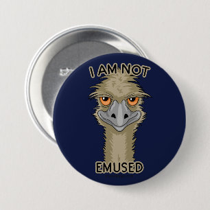 Ich bin nicht Emused lustiges Emu-Wortspiel Button