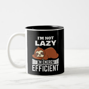 Ich bin nicht faul, ich bin energiesparend Lustige Zweifarbige Tasse