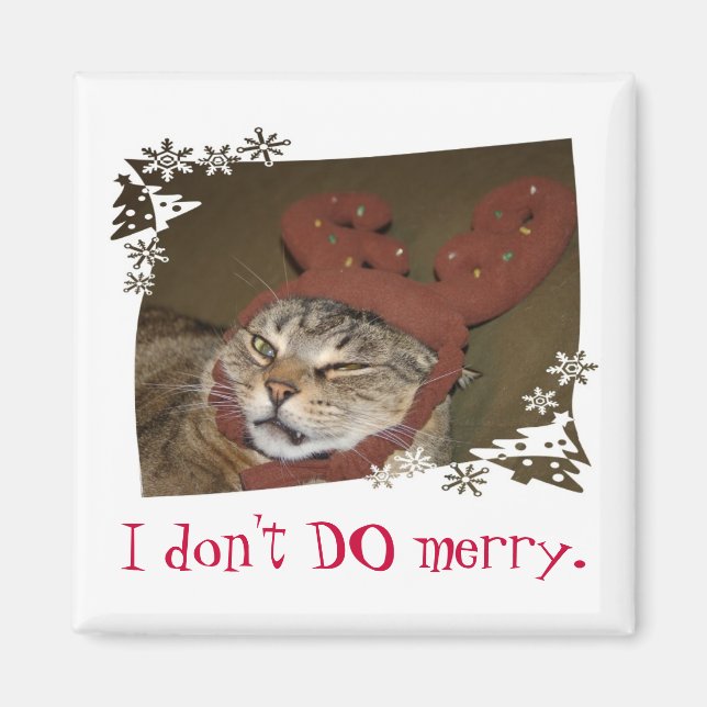 Ich bin nicht fröhlich. Katze mit Antlers Magnet! Magnet (Vorne)