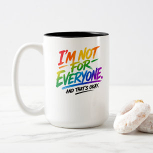 Ich bin nicht für jeden – Farbige Regenbogen-Pinse Zweifarbige Tasse