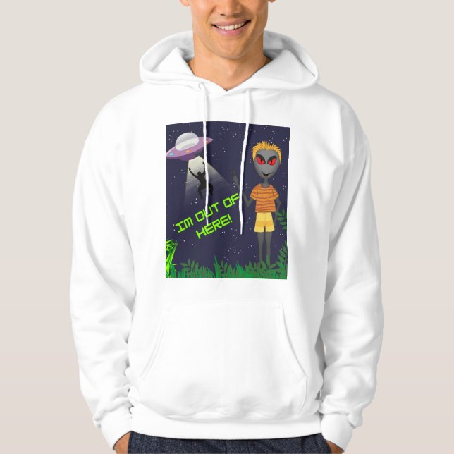 Ich bin nicht hier, Alien und Mensch Hoodie (Vorderseite)