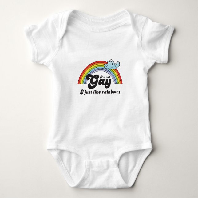 Ich bin NICHT, ICH MAG GERADE REGENBOGEN Baby Strampler (Vorderseite)