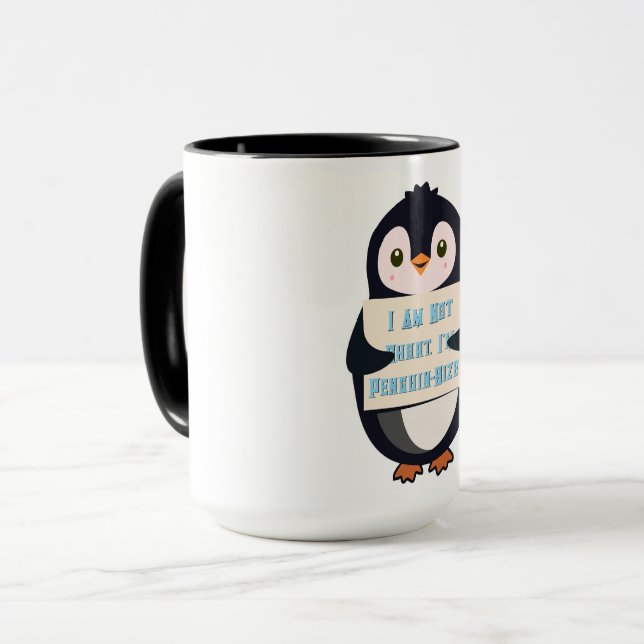 Ich bin nicht klein, ich bin Pinguin-groß Tasse (Vorderseite Links)