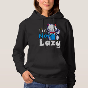 Ich bin nicht Lazy Lazy Cat Niedlicher Tiere Spaß Hoodie