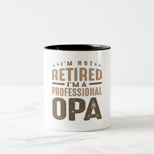 Ich bin nicht müde, ich bin ein Beruflicher Opa Zweifarbige Tasse (Mittel)
