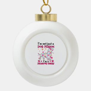 Ich bin nicht nur Hundemensch - Dackel Mami Keramik Kugel-Ornament