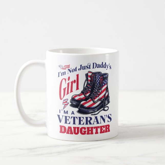 Ich bin nicht nur Papa's Girl, ich bin Veteranento Kaffeetasse (Links)