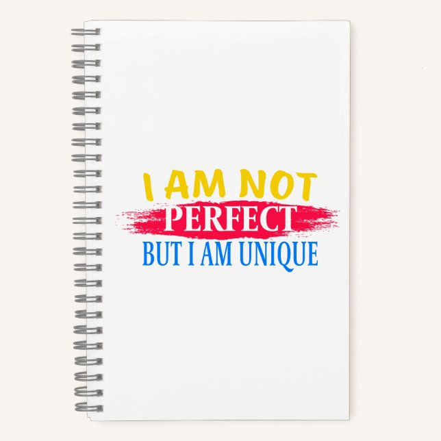 Ich bin nicht perfekt, aber ich bin einzigartig notizbuch (Vorderseite)