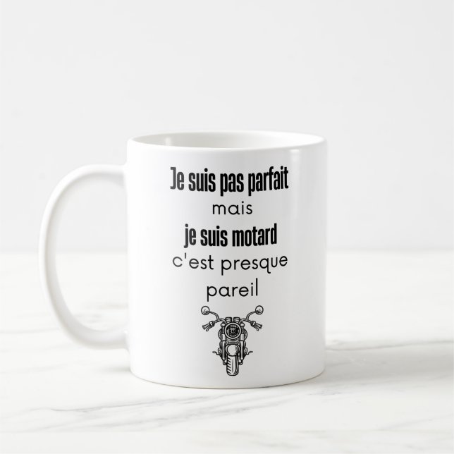 Ich bin nicht perfekt, aber ich bin Motorradfahrer Kaffeetasse (Links)