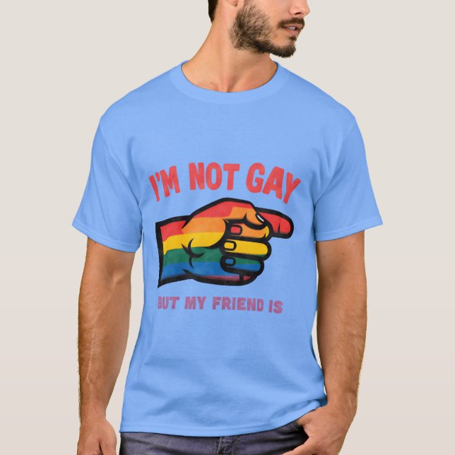 Ich bin nicht schwul, aber mein Freund ist Retro T-Shirt (Vorderseite)