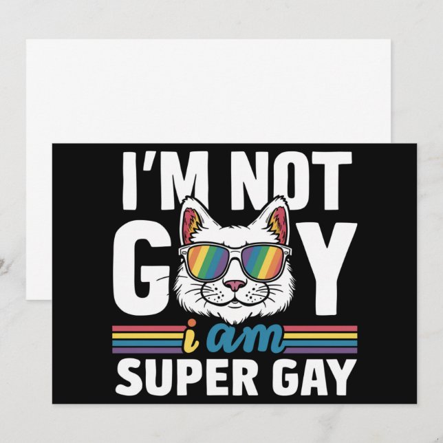 Ich bin nicht schwul, ich bin Super Gay LGBT Gay P Einladung (Vorne/Hinten)